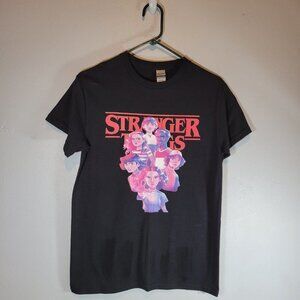 Strangers Things Men's T-Shirt - Black - Short Sleeve - Size Small